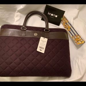 KNOMO LONDON AVIGNON 15” PURPLE SLIM BRIEFCASE